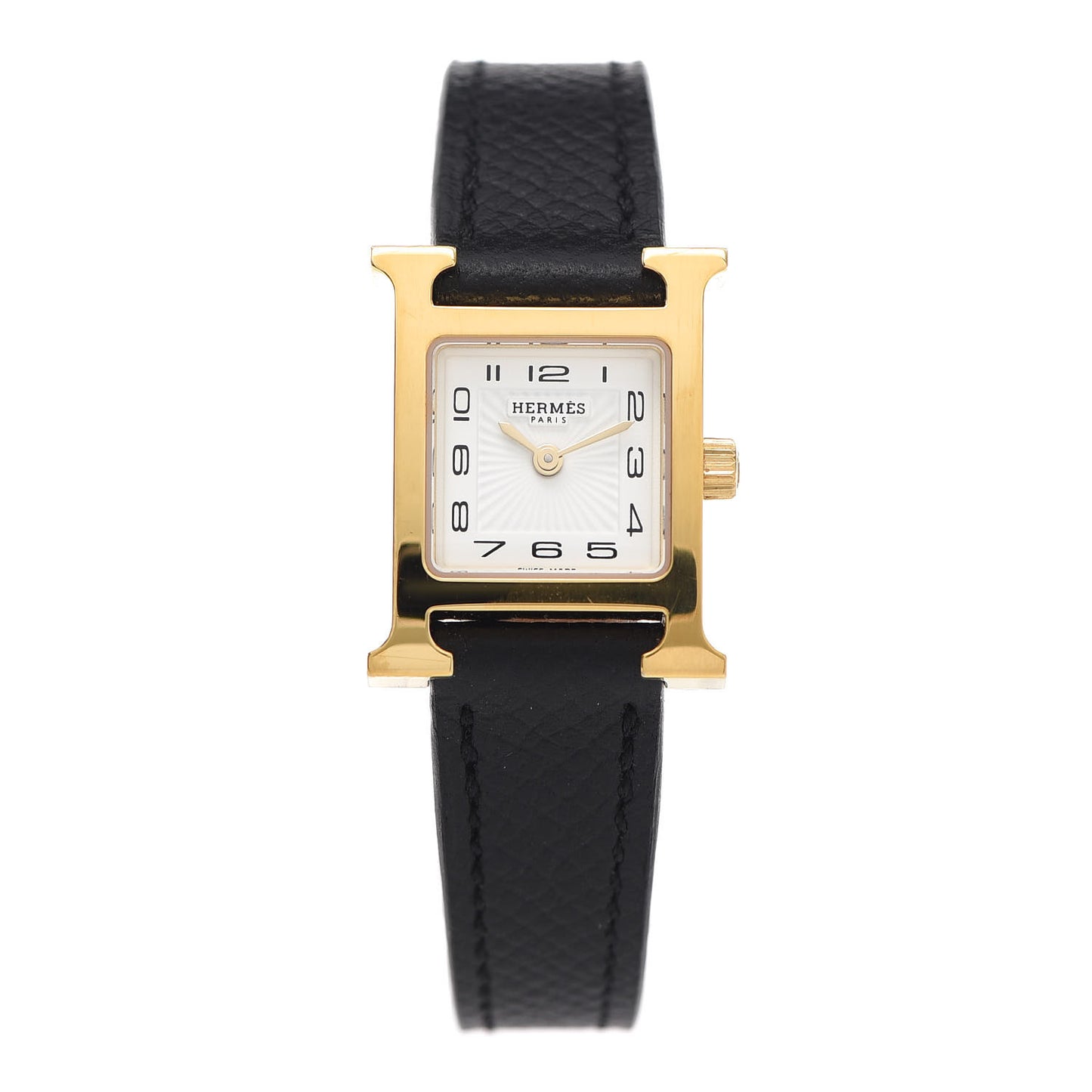 Stainless Steel Epsom 17.2mm Heure H Hour Quartz Watch Noir
