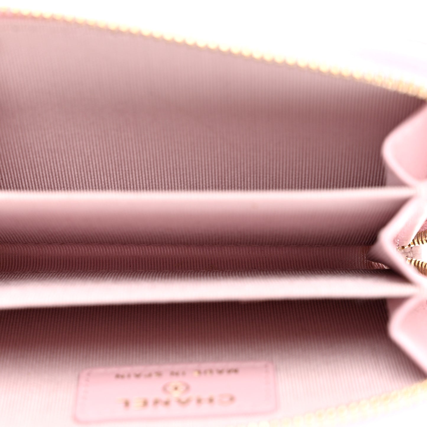 Caviar Quilted Zip Coin Purse Light Pink