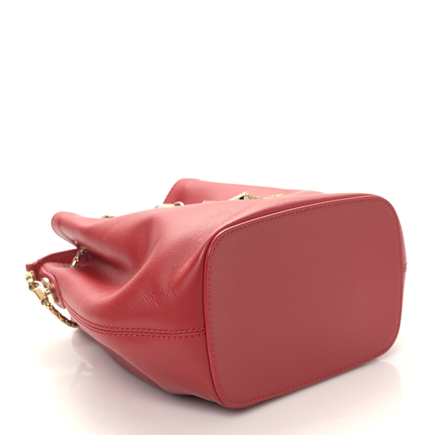 Bulgari Calfskin Serpenti Forever Bucket Bag Red 4 of 8