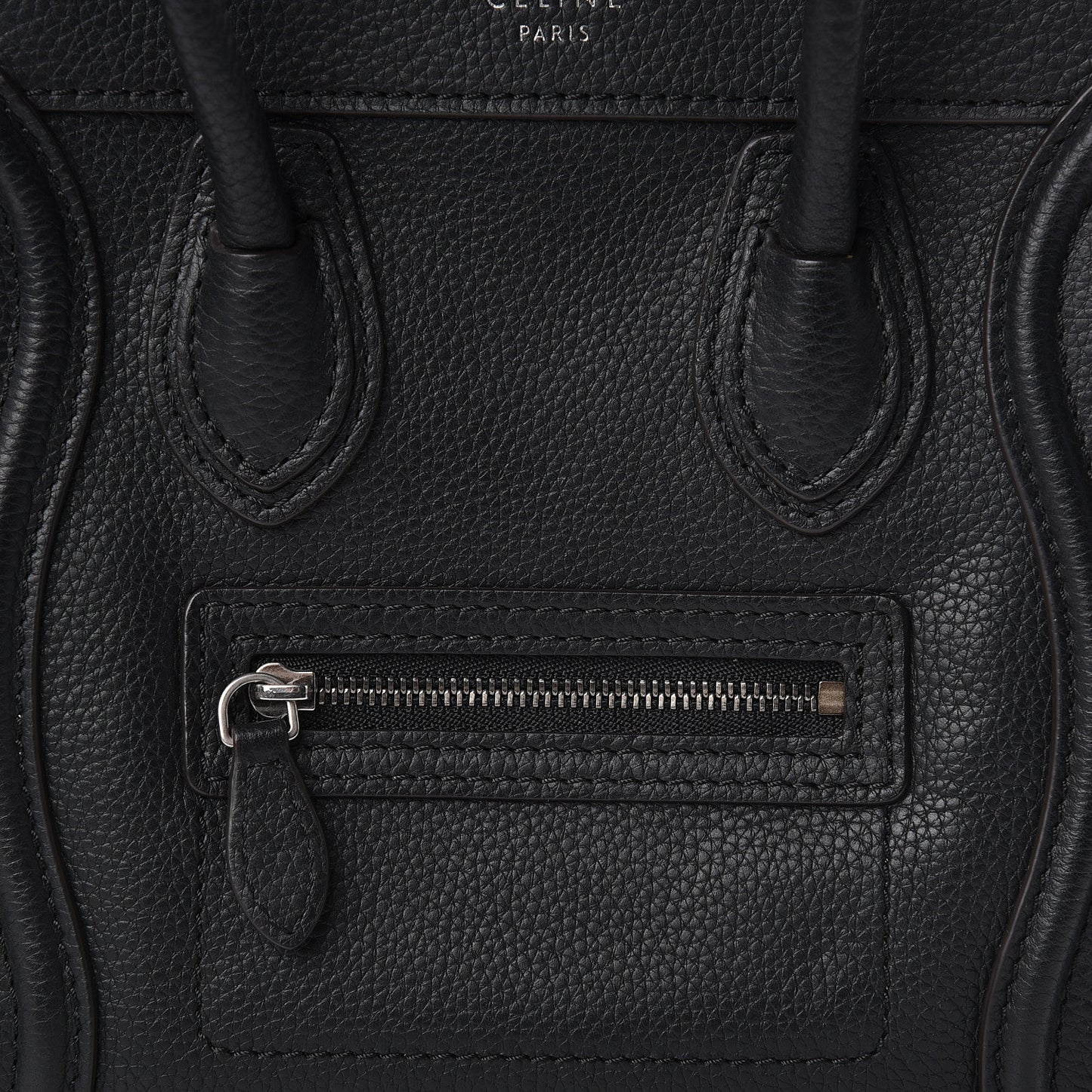 Drummed Calfskin Nano Luggage Black