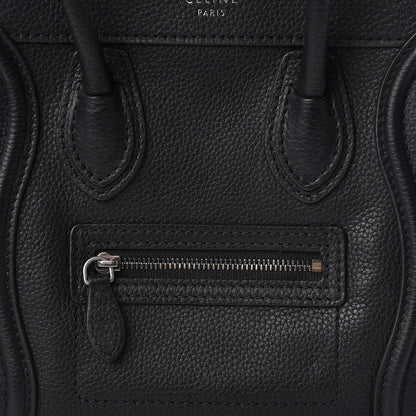Celine Drummed Calfskin Nano Luggage Black 10 of 12