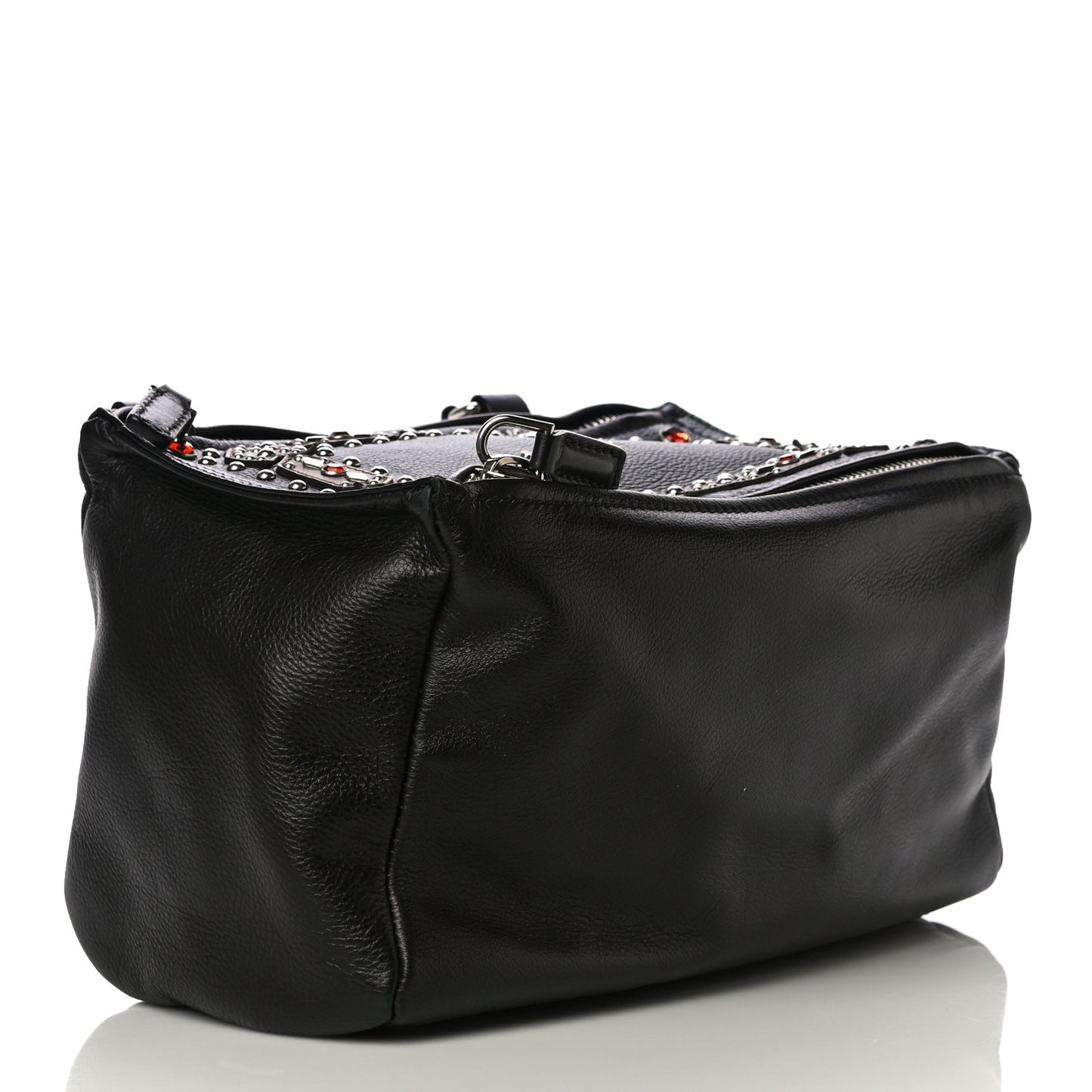 Calfskin Small Studded Pandora Black Brown