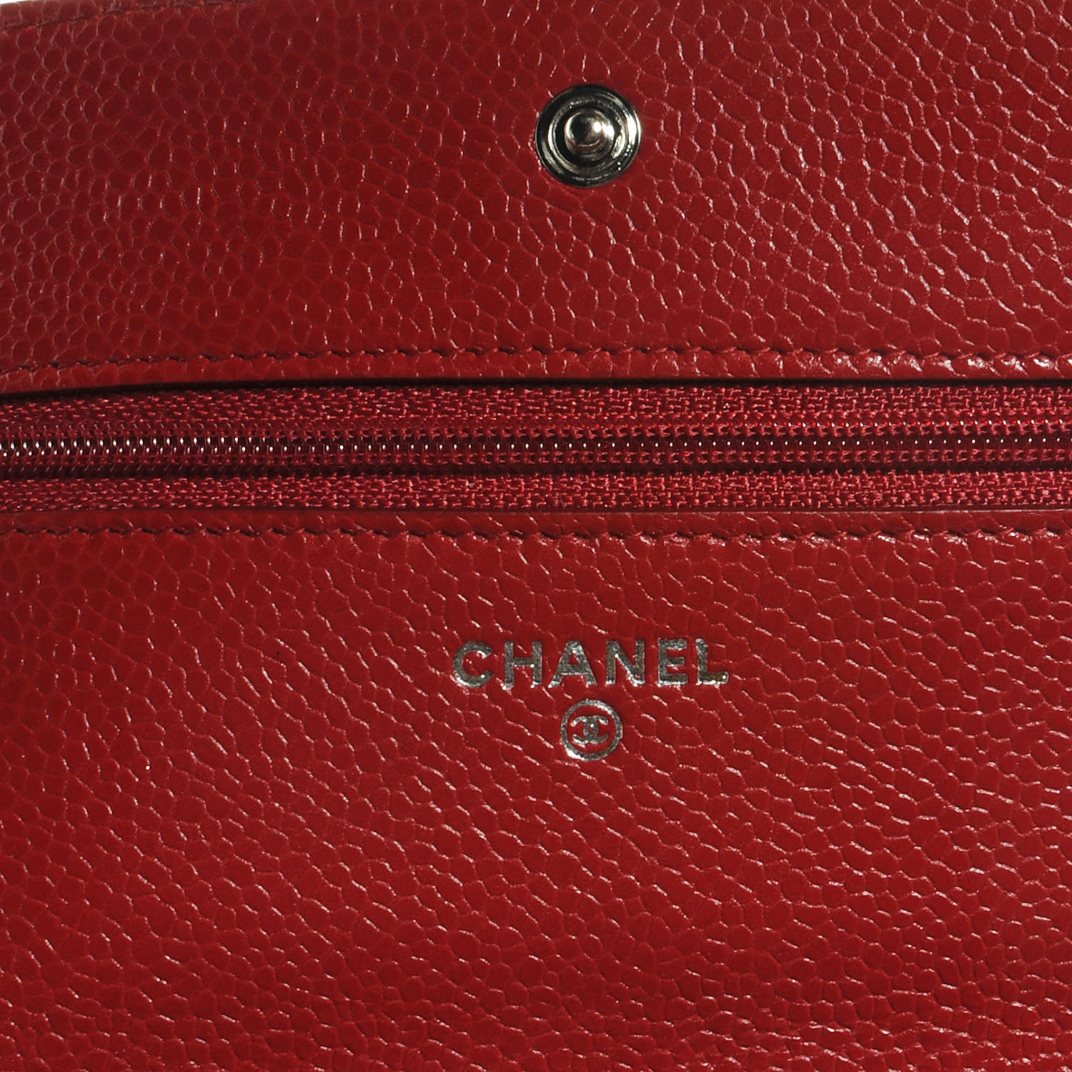 Chanel Caviar Classic Wallet on Chain WOC Red 6 of 8