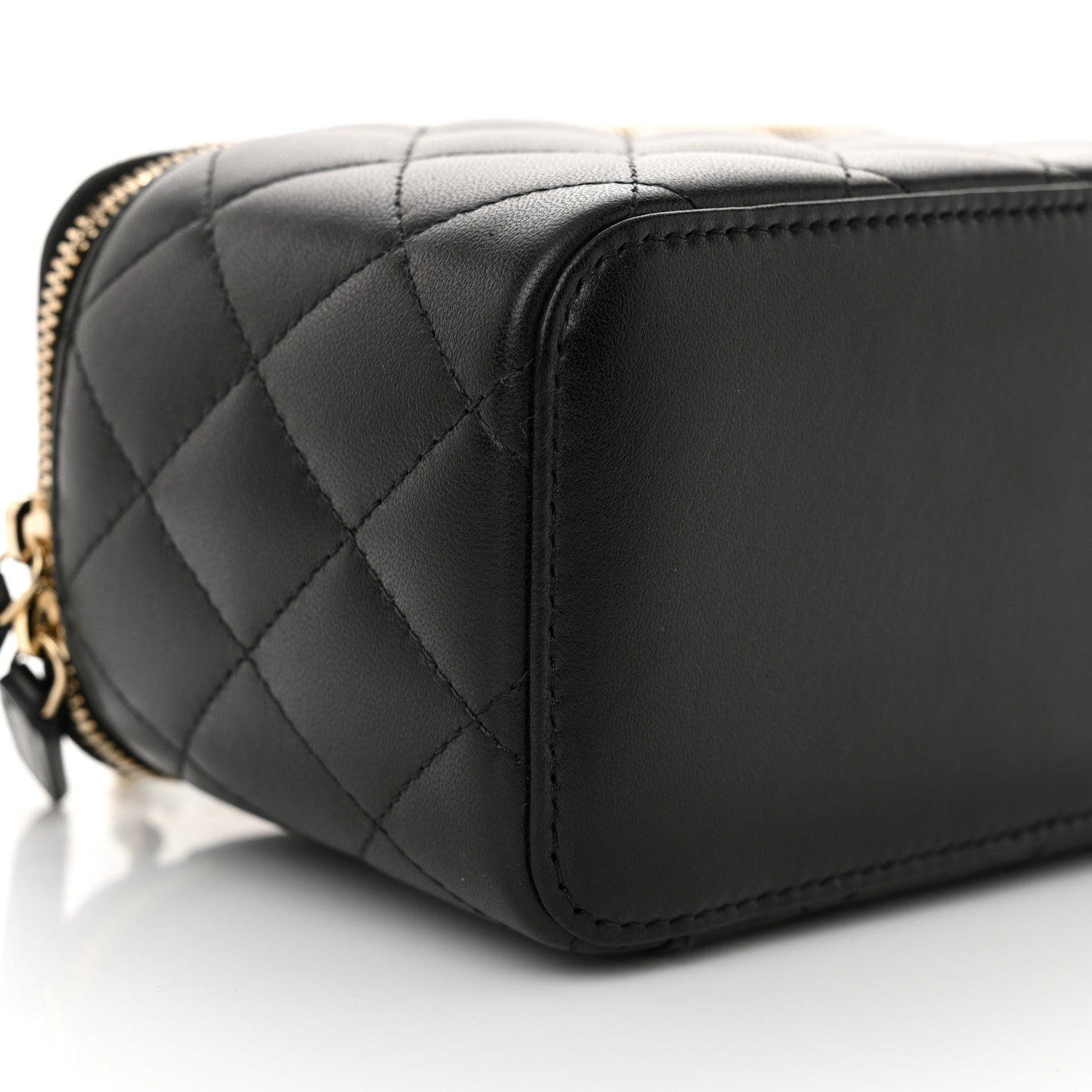 Chanel Lambskin Quilted Small Top Handle Vanity Case With Chain Black 9 of 10