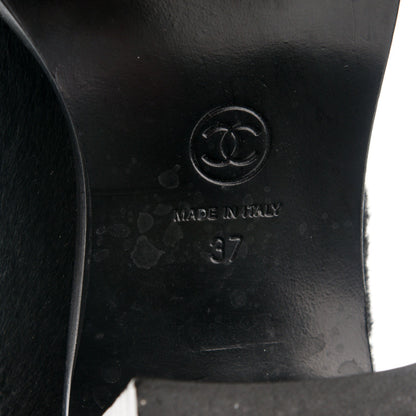 Chanel Pony Hair High Boots 37 Black 5 of 5