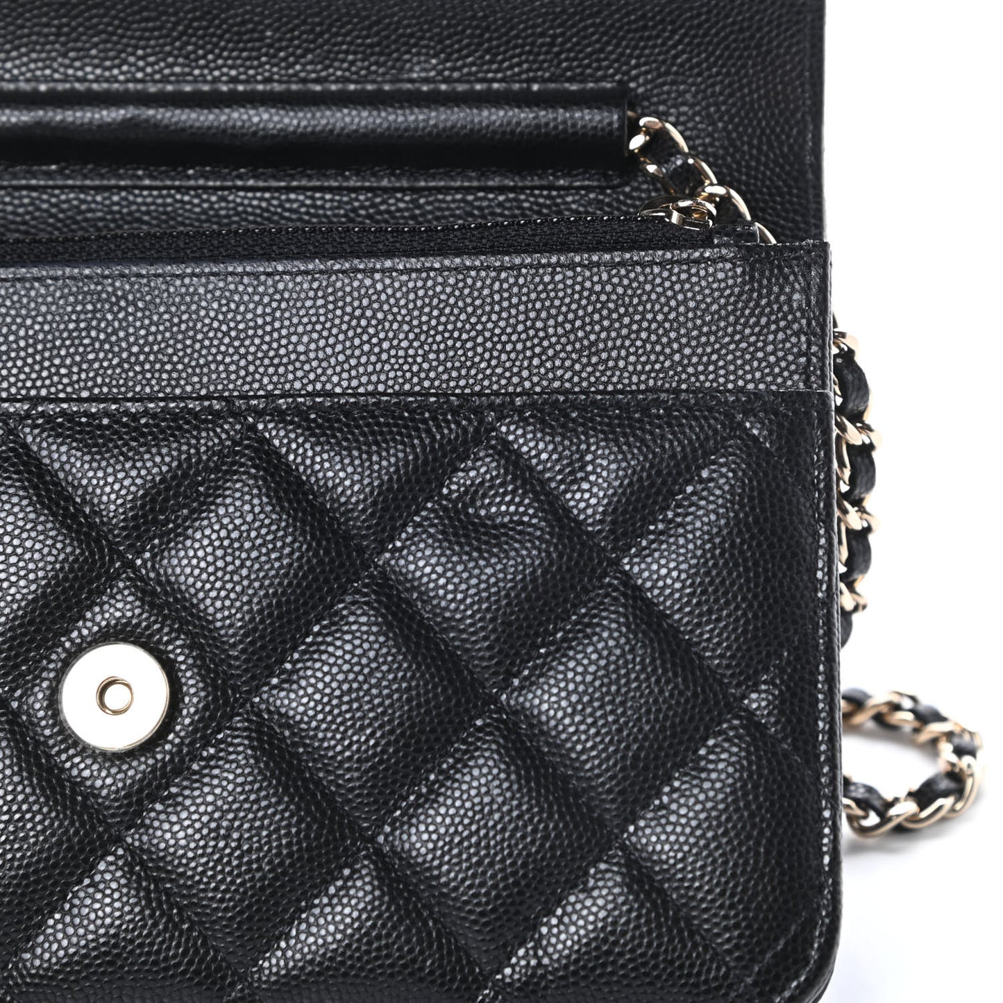 Caviar Quilted Coco Candy Wallet On Chain WOC Black