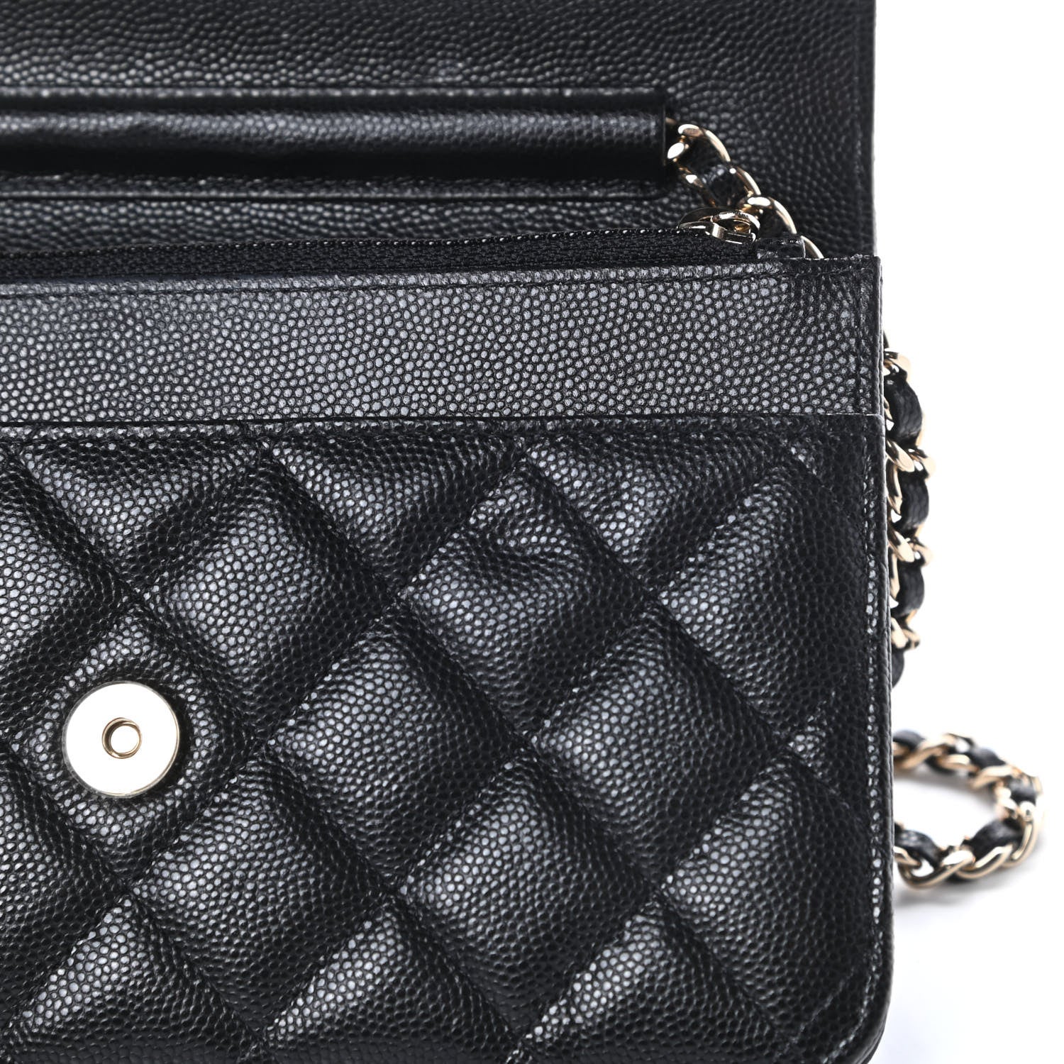 Chanel Caviar Quilted Coco Candy Wallet On Chain WOC Black 12 of 13
