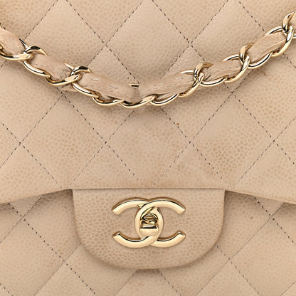 Chanel Iridescent Caviar Quilted Jumbo Double Beige 8 of 17