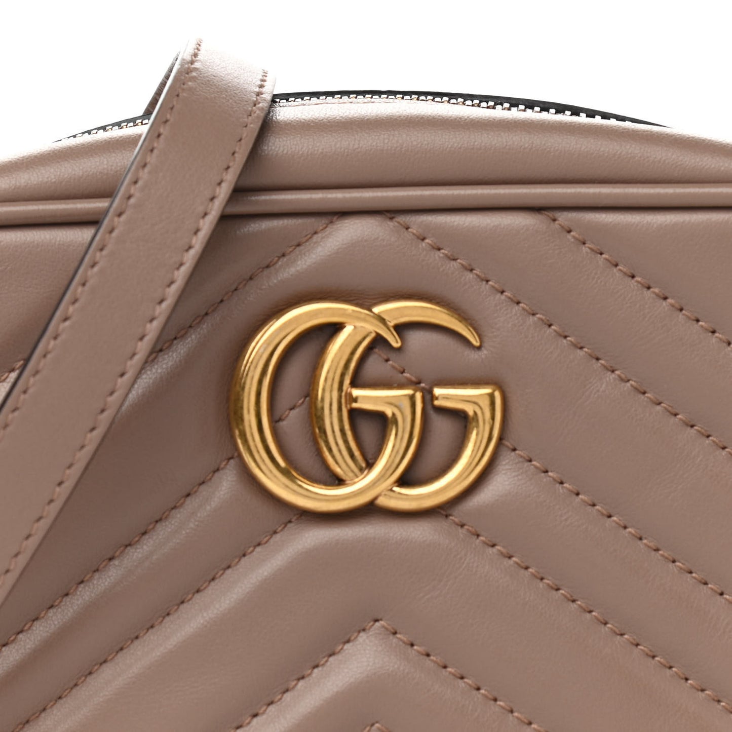 Calfskin Matelasse Mini GG Marmont Chain Shoulder Bag Porcelain Rose