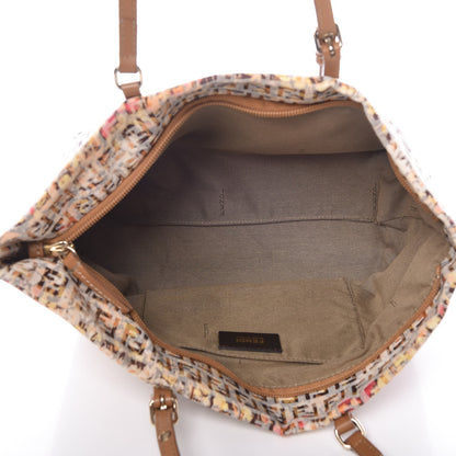 Fendi Zucchino Vitello Floral Forever Shopper Tote Pesca Giallo Saddler 5 of 7