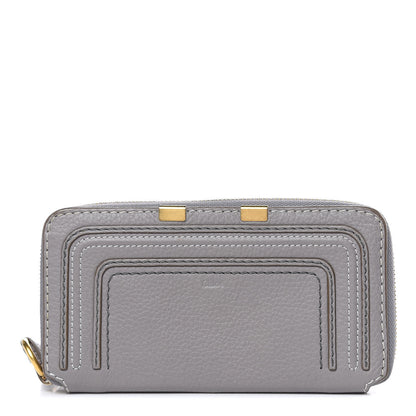 Chloe Calfskin Marcie Long Zip Around Wallet Cashmere Grey 1 of 11