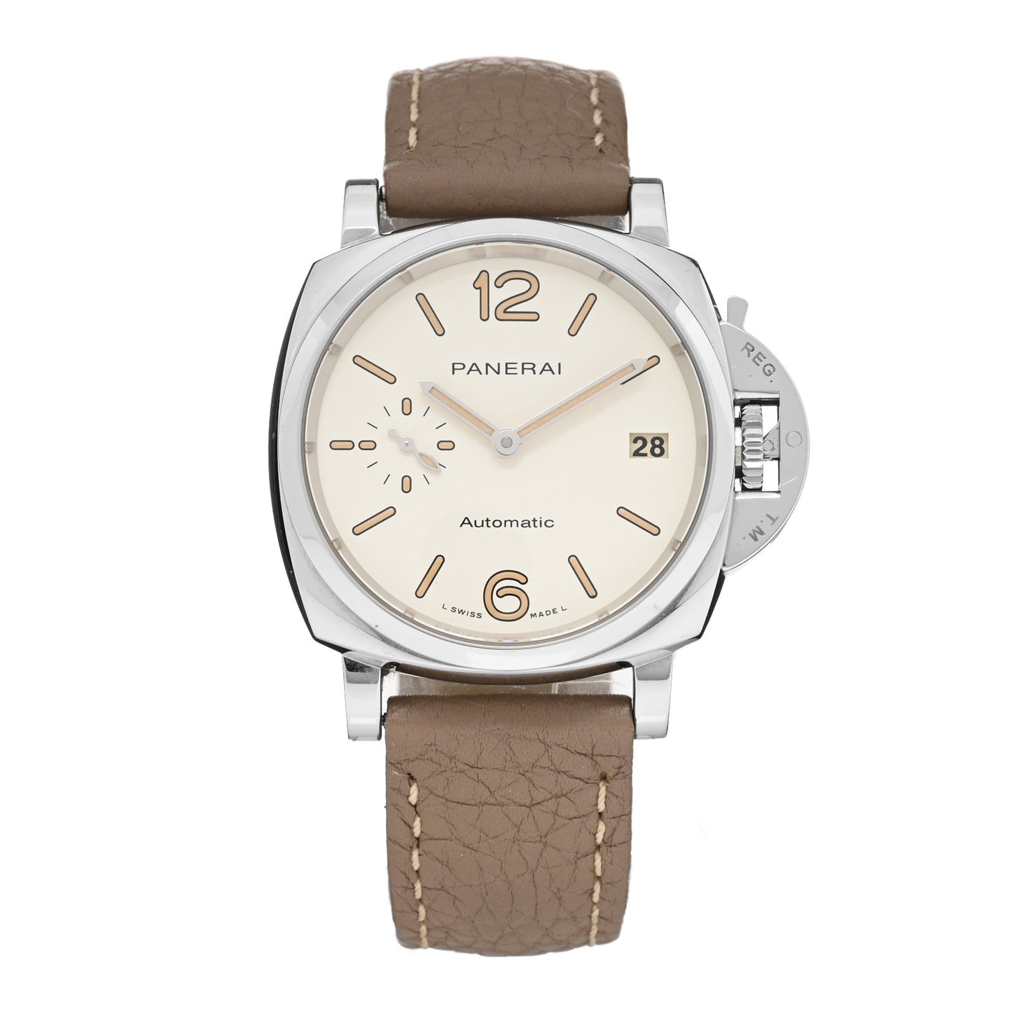 Stainless Steel Calfskin 38mm Luminor Piccolo Due Automatic Watch PAM01043