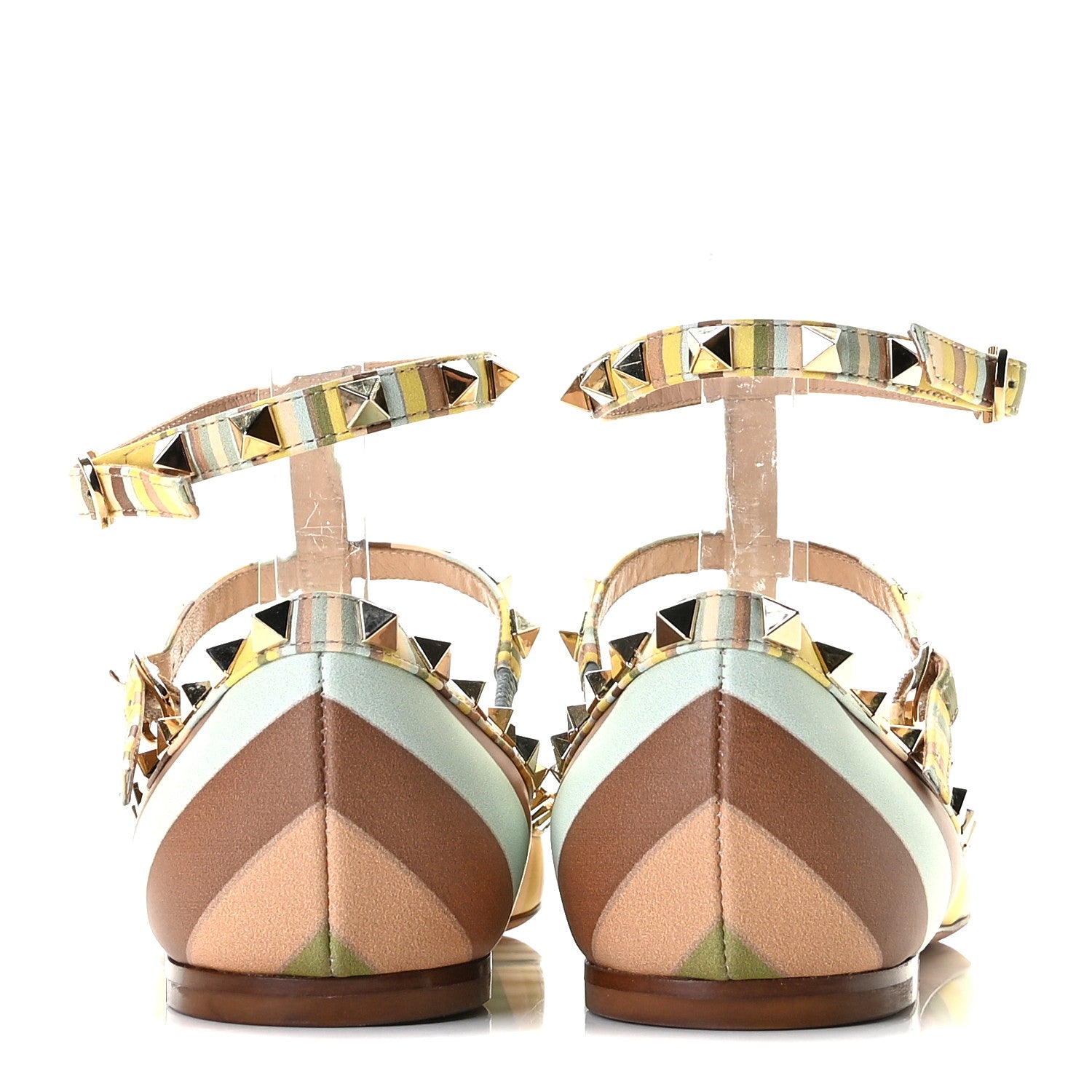 Valentino Garavani Nappa Native Couture 1975 Rockstud Cage Ballerina Flats 39 Multicolor 5 of 13