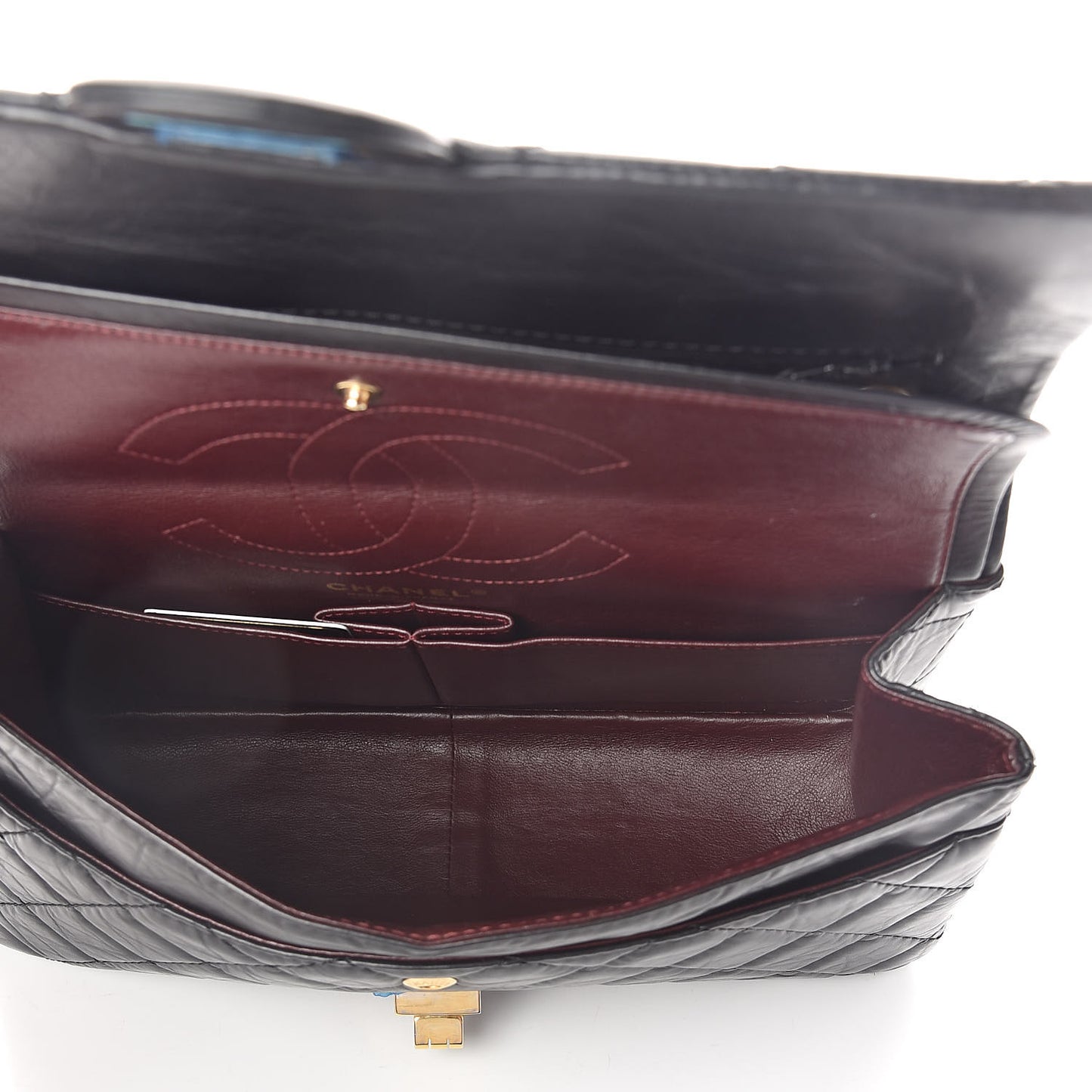 Aged Calfskin Quilted 2.55 Reissue 226 Flap Black