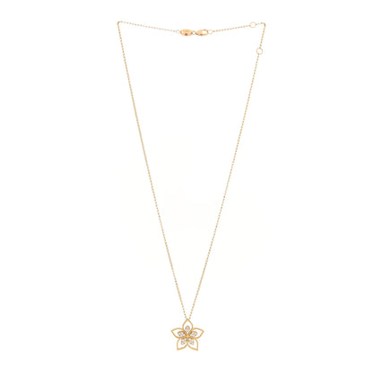 Roberto Coin 18K Yellow Gold Diamond Medium Vernazza Open Frame Flower Pendant Necklace 2 of 4