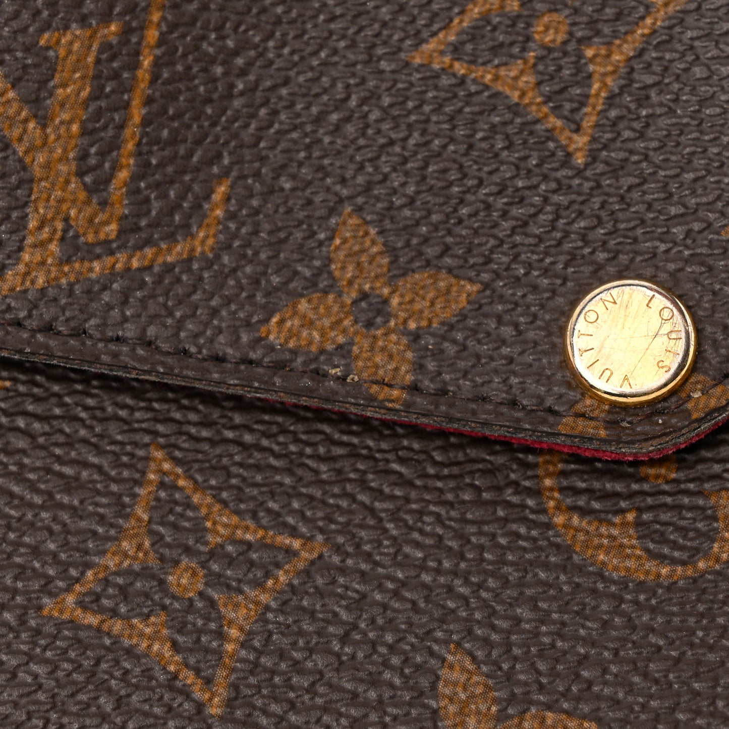 Monogram Pochette Felicie Chain Wallet Fuchsia