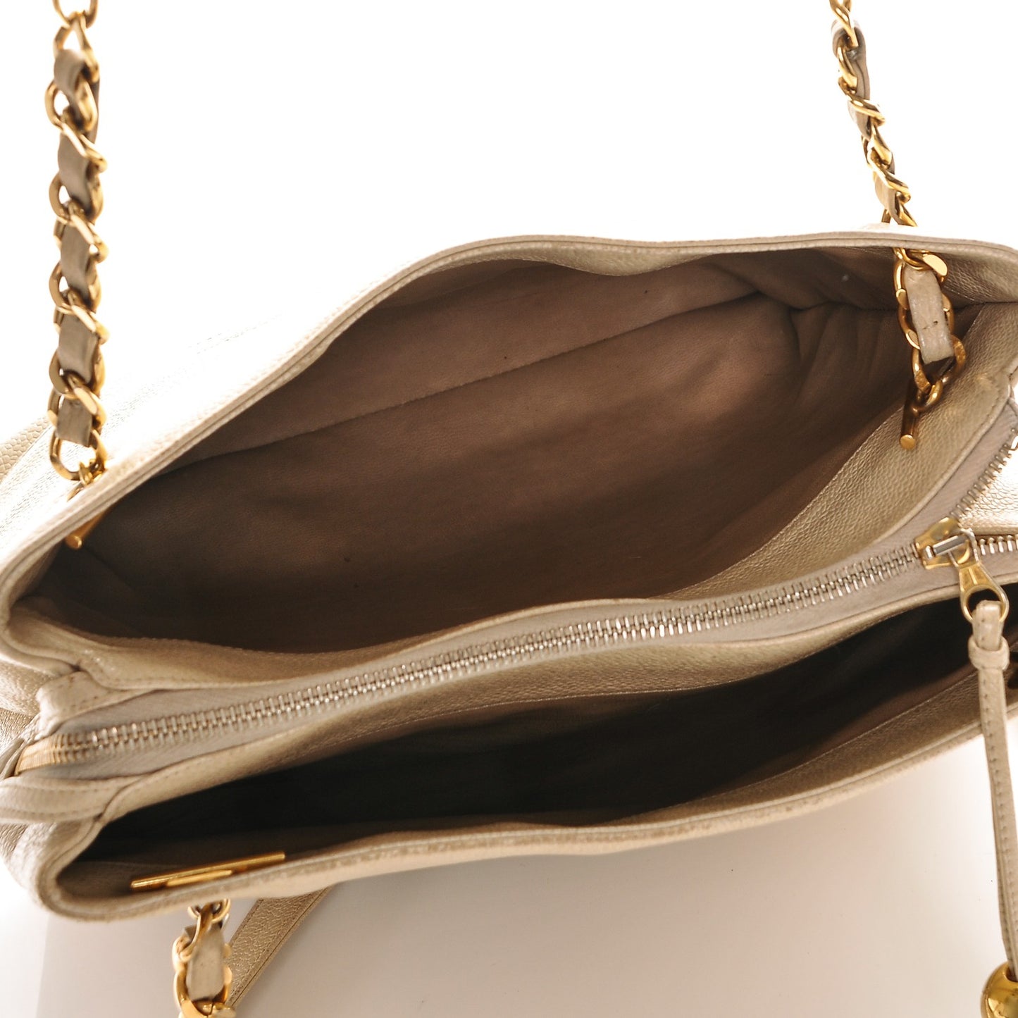 Caviar CC Shoulder Bag Beige