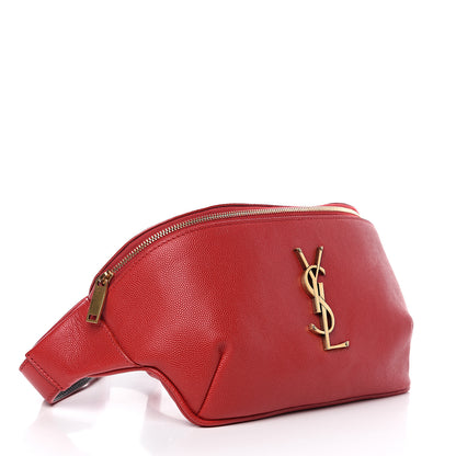 Saint Laurent Grain De Poudre Monogram Belt Bag Rouge Eros 3 of 9