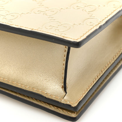 Gucci Metallic Guccissima Signature Bowy Chain Wallet Golden Beige 10 of 14