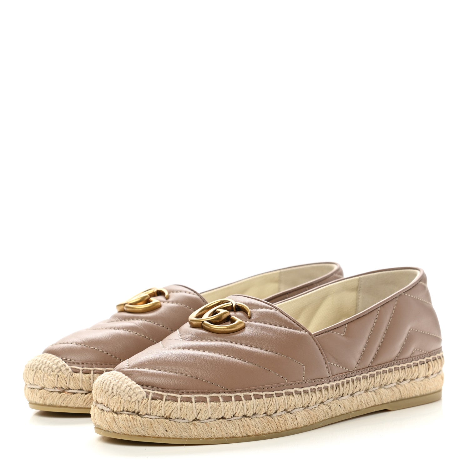 Gucci Nappa Matelasse GG Marmont Espadrilles 37.5 Porcelain Rose 3 of 11