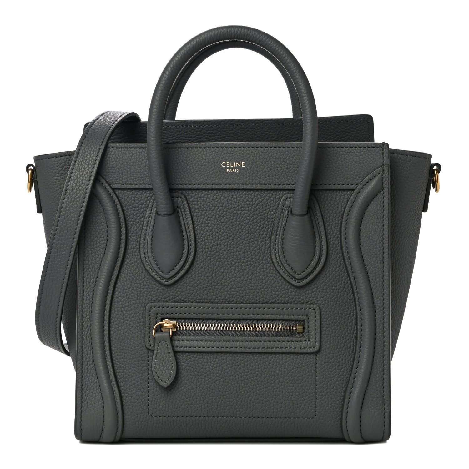 Celine Baby Drummed Calfskin Nano Luggage Kohl 1 of 10