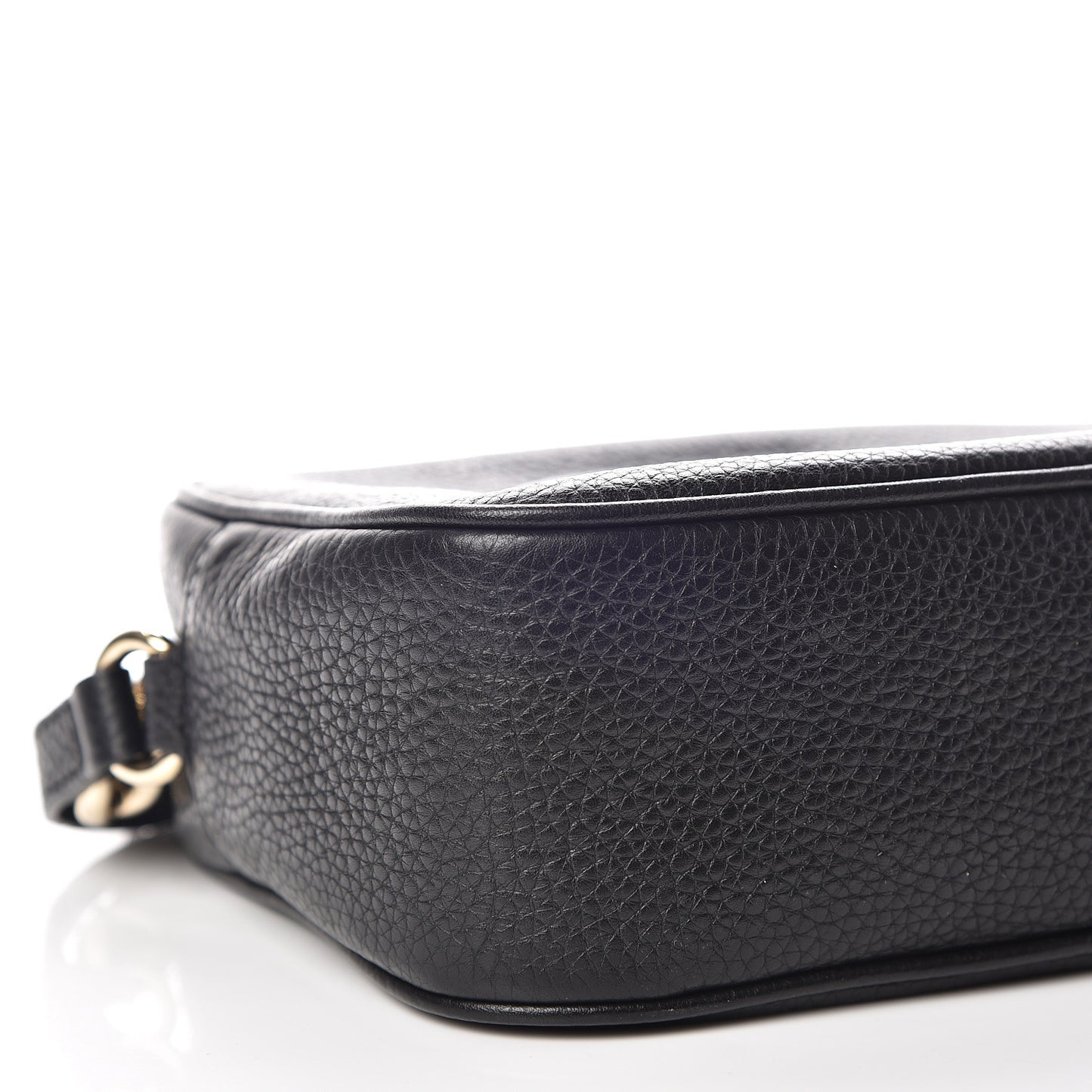 Pebbled Calfskin Small Soho Disco Bag Black
