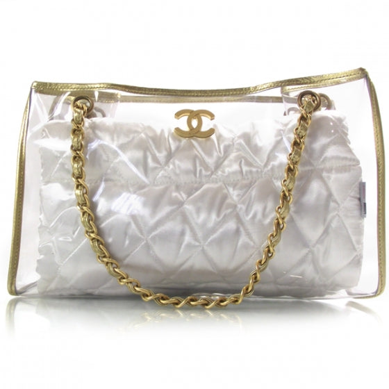 Chanel Vinyl Naked Shopping Tote Gold 1 of 9