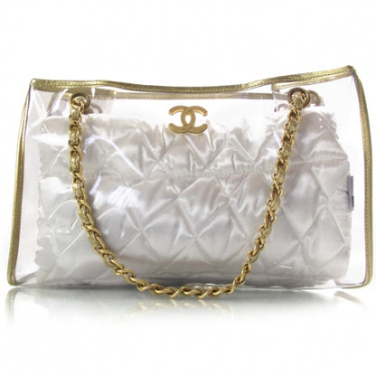 Chanel Vinyl Naked Shopping Tote Gold 1 of 9