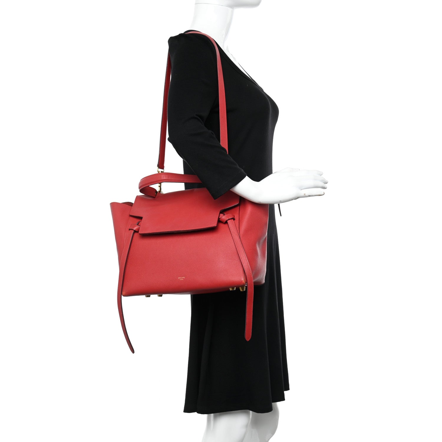 Celine Grained Calfskin Mini Belt Bag Coquelicot 2 of 17