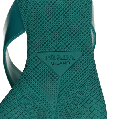 Prada Spazzolato Logo Thong 45mm Sandals 39 Assenzio 6 of 10