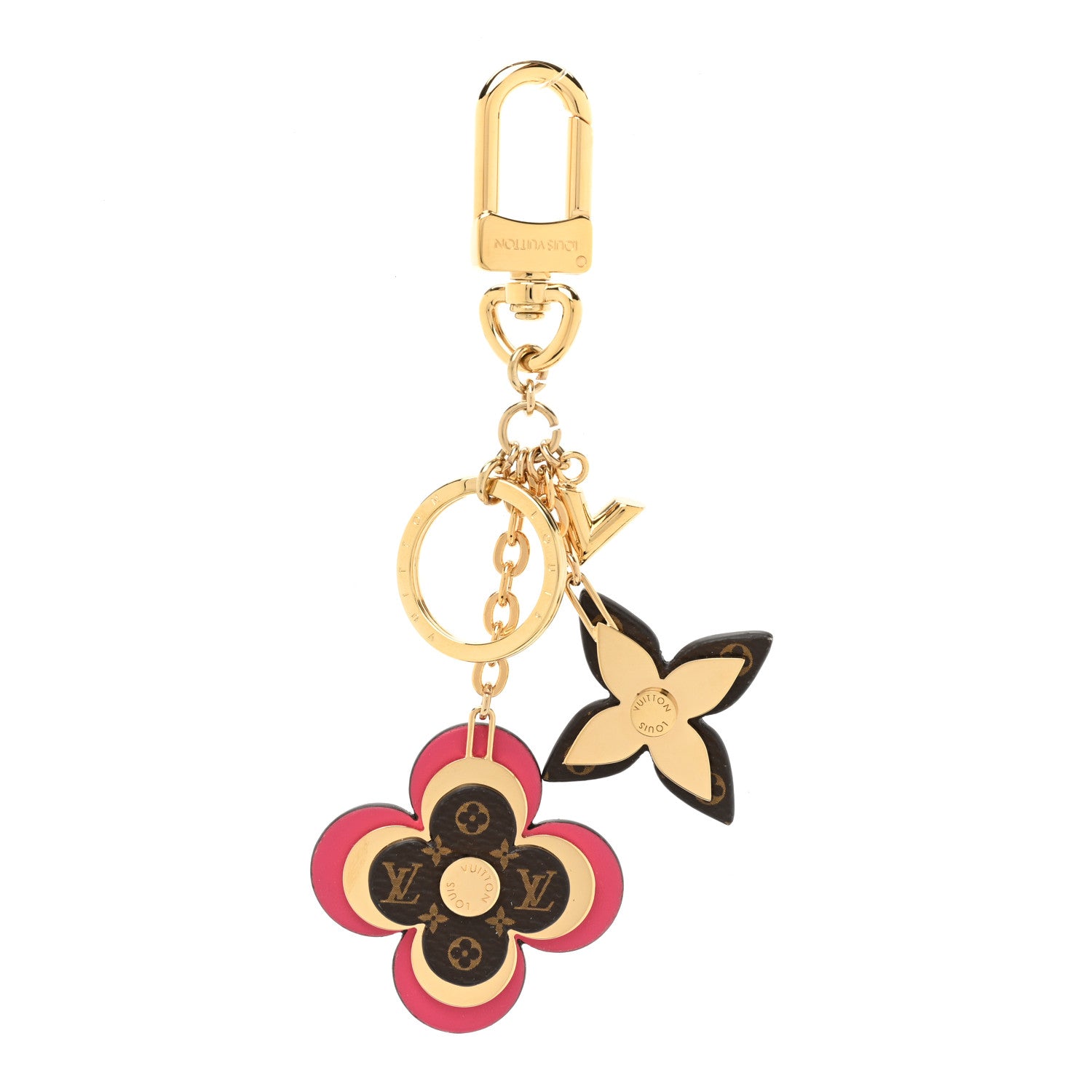 Louis Vuitton Monogram Blooming Flowers Bag Charm Key Holder Brown 1 of 4