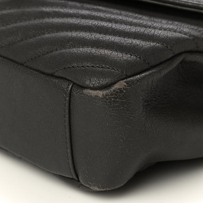 Saint Laurent Sheepskin Matelasse Chevron Monogram Medium College Bag Asphalt 11 of 21