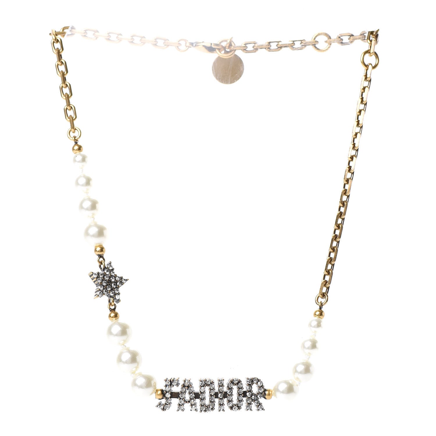 Christian Dior Pearl Tribal Choker Necklace Gold 3 of 5