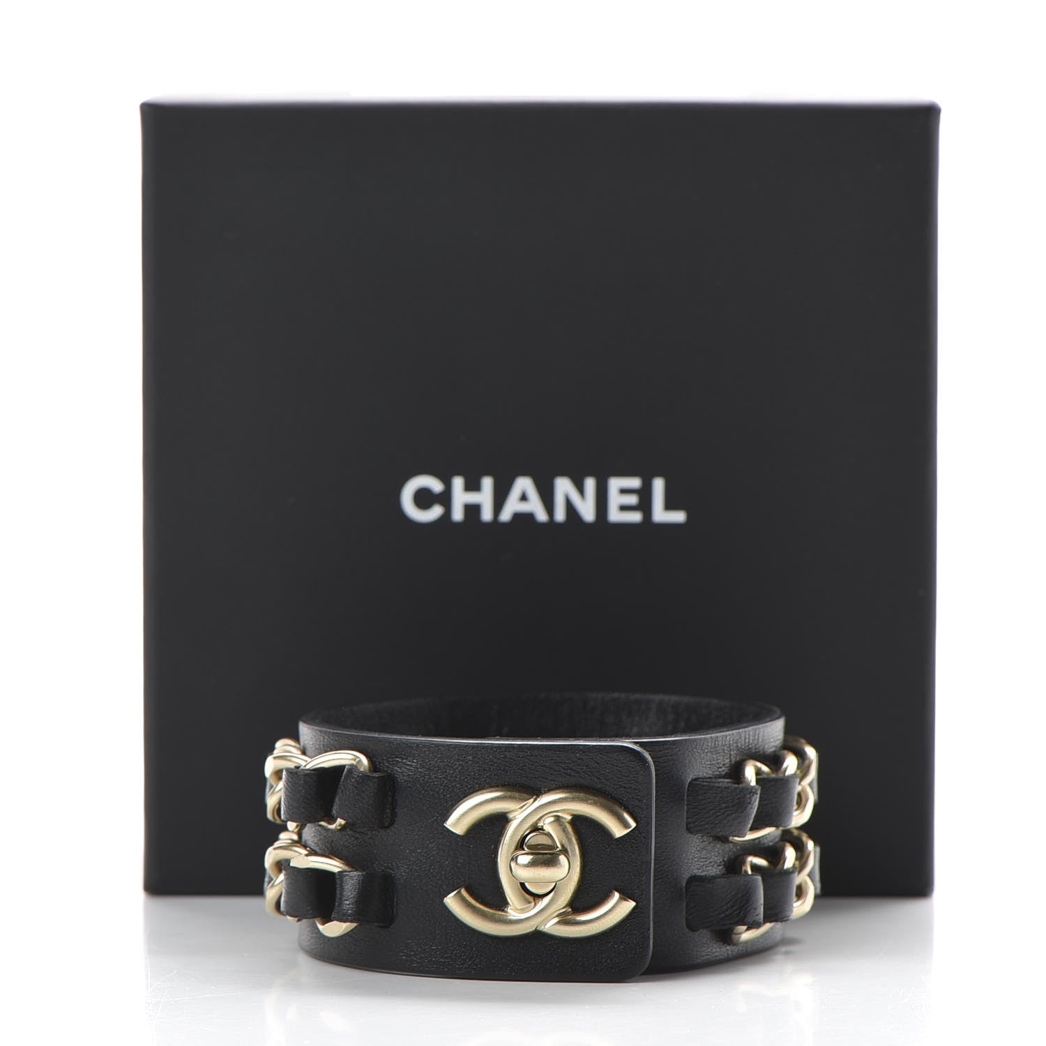 Chanel Lambskin CC Chain Turnlock Bracelet L Black 6 of 6