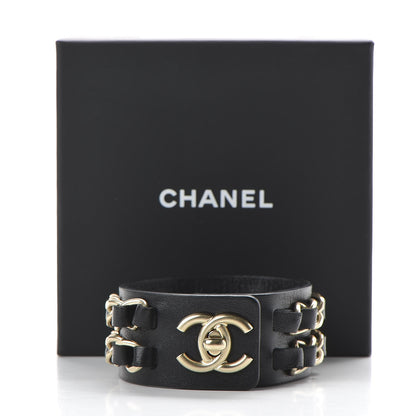 Chanel Lambskin CC Chain Turnlock Bracelet L Black 6 of 6