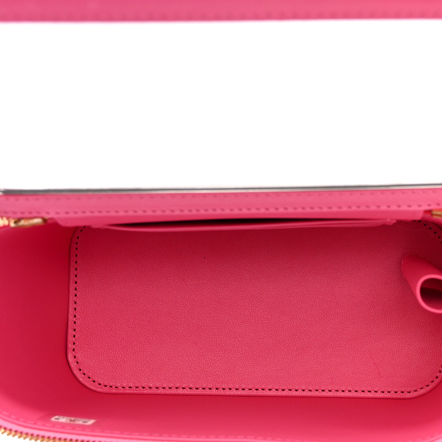 Lambskin Enamel Quilted Small Coco Hearts Vanity Case With Chain Pink