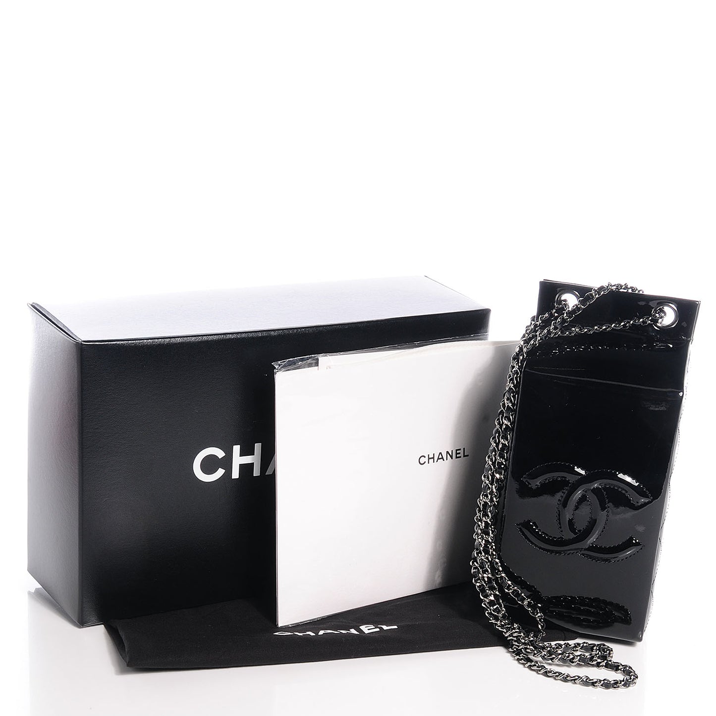 Patent Milk Carton Bag Black