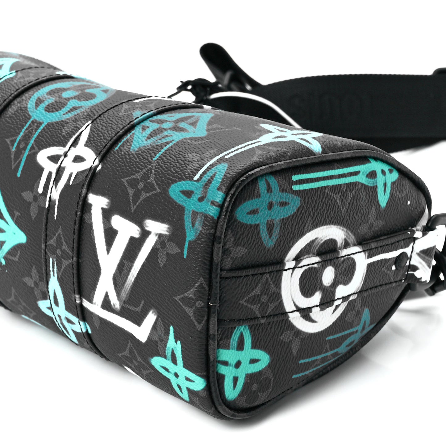 Monogram Eclipse LV Graffiti Keepall Bandouliere 25 Green Lights