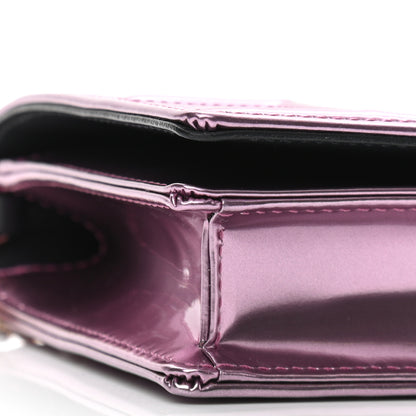 Christian Dior Metallic Patent Micro-Cannage Diorama Wallet on Chain Pouch Pink 8 of 10