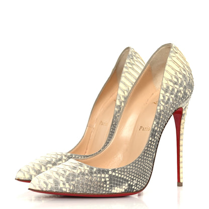 Christian Louboutin Snakeskin So Kate 120 Pumps 39.5 Cream Grey 3 of 8
