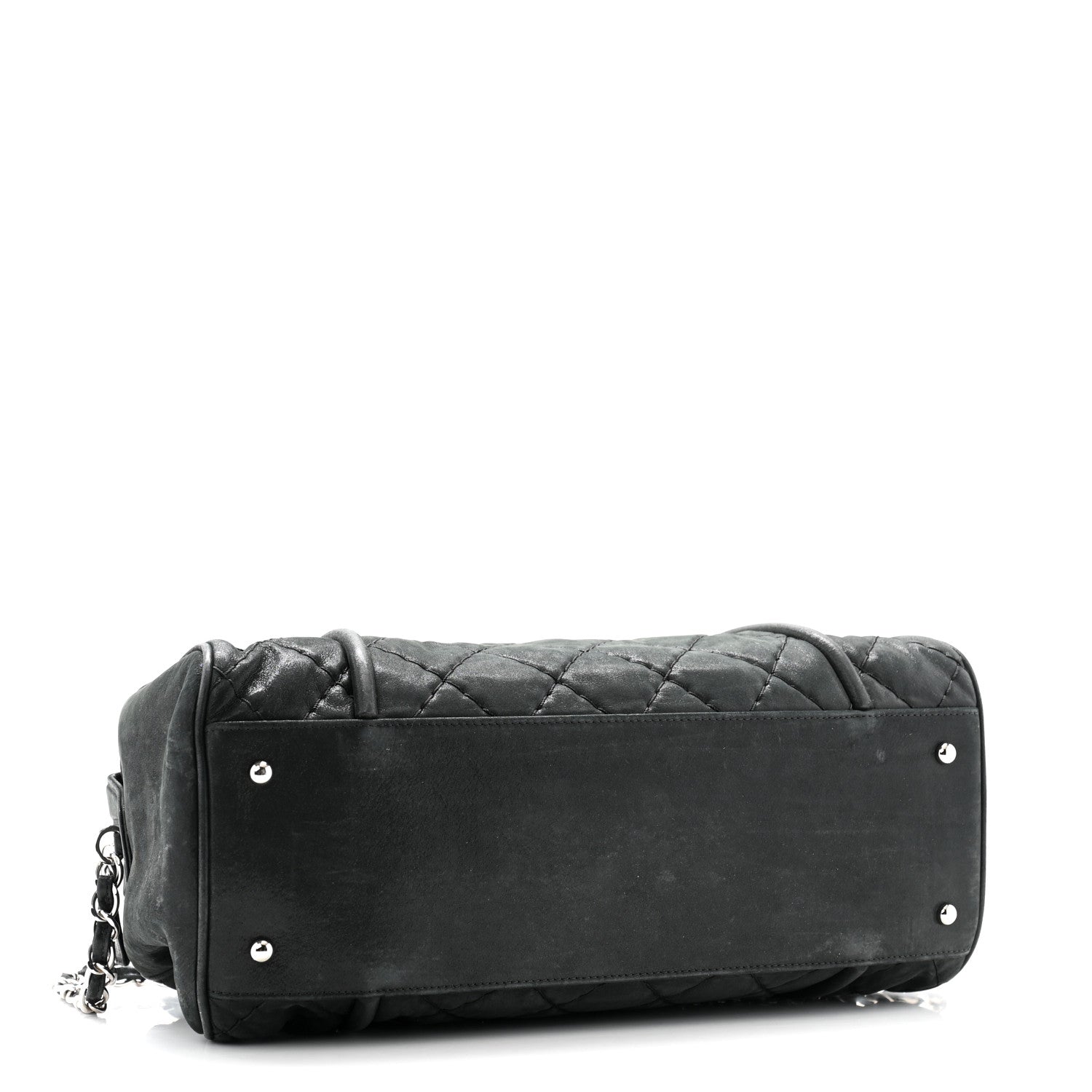 Chanel Iridescent Calfskin Quilted Relax CC Bowler Bag Black 4 of 12