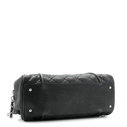 Chanel Iridescent Calfskin Quilted Relax CC Bowler Bag Black 4 of 12