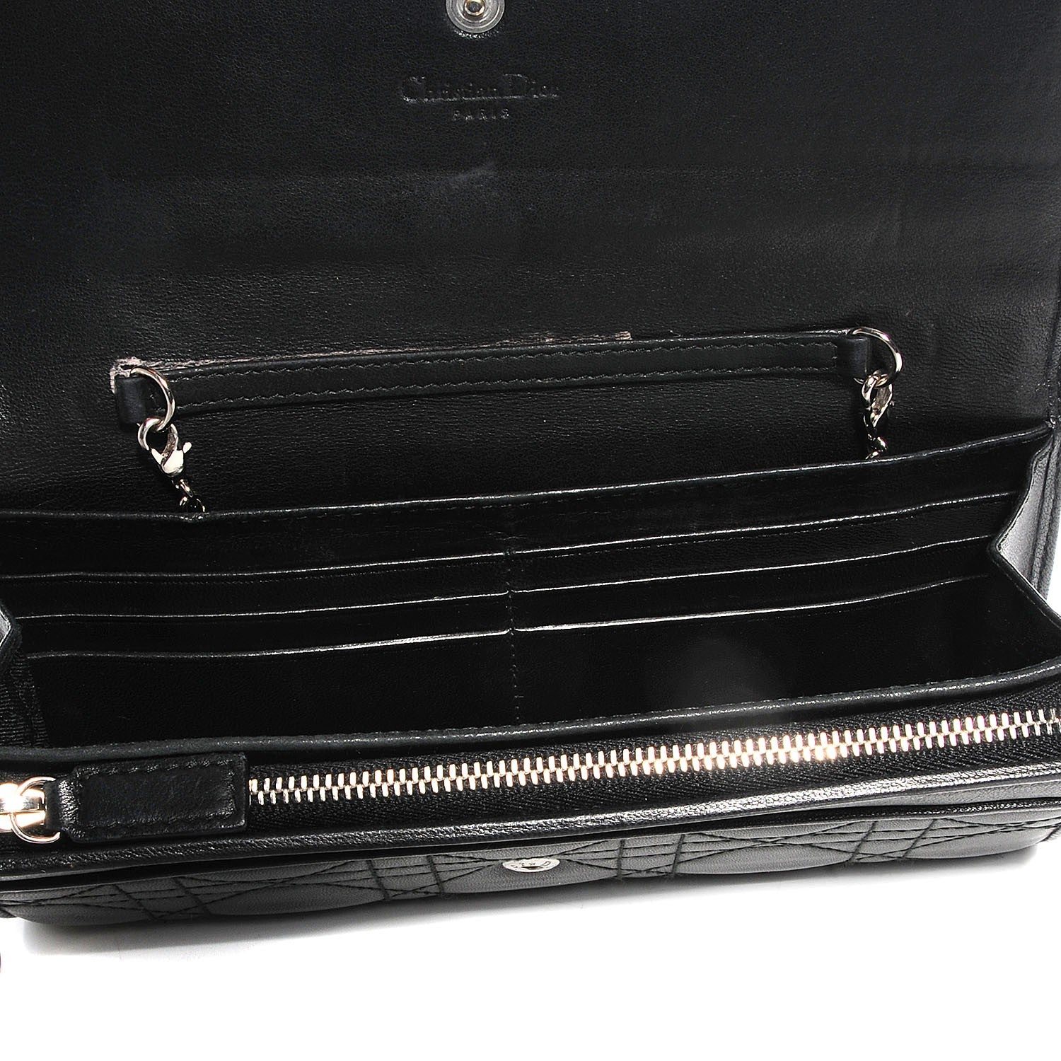 Christian Dior Lambskin Cannage Wallet Black 5 of 7