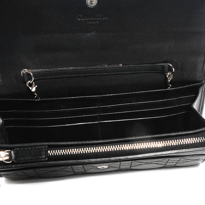Christian Dior Lambskin Cannage Wallet Black 5 of 7