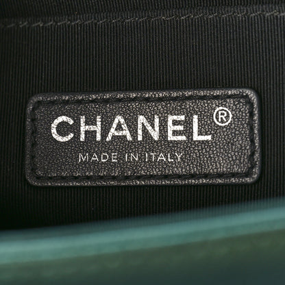 Chanel Iridescent Goatskin Quilted Medium Boy Flap Green 6 of 9