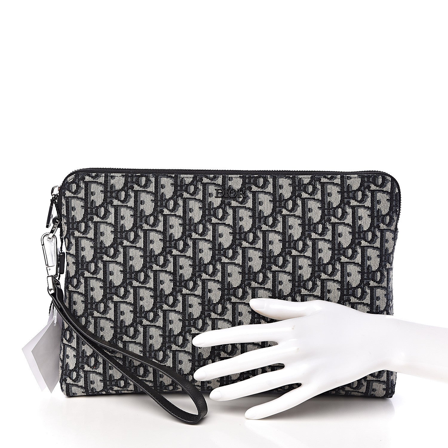 Christian Dior Oblique Pouch Clutch Blue 2 of 8