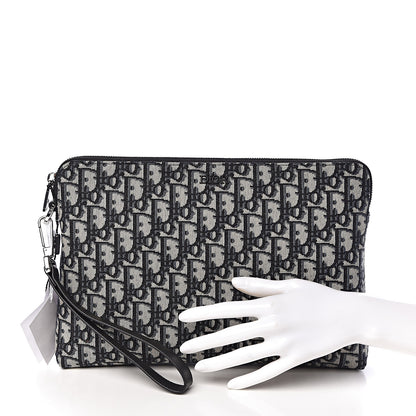 Christian Dior Oblique Pouch Clutch Blue 2 of 8