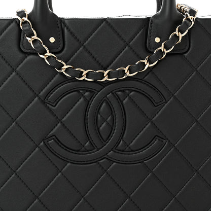 Chanel Calfskin Quilted Studded Square Vanity Case Black 8 of 10