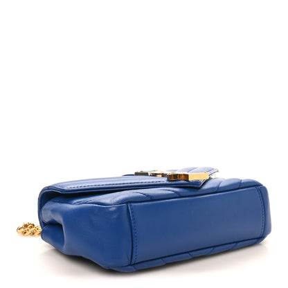 Saint Laurent Sheepskin Matelasse Chevron Monogram Classic Baby Chain Bag Blue Majorelle 4 of 9