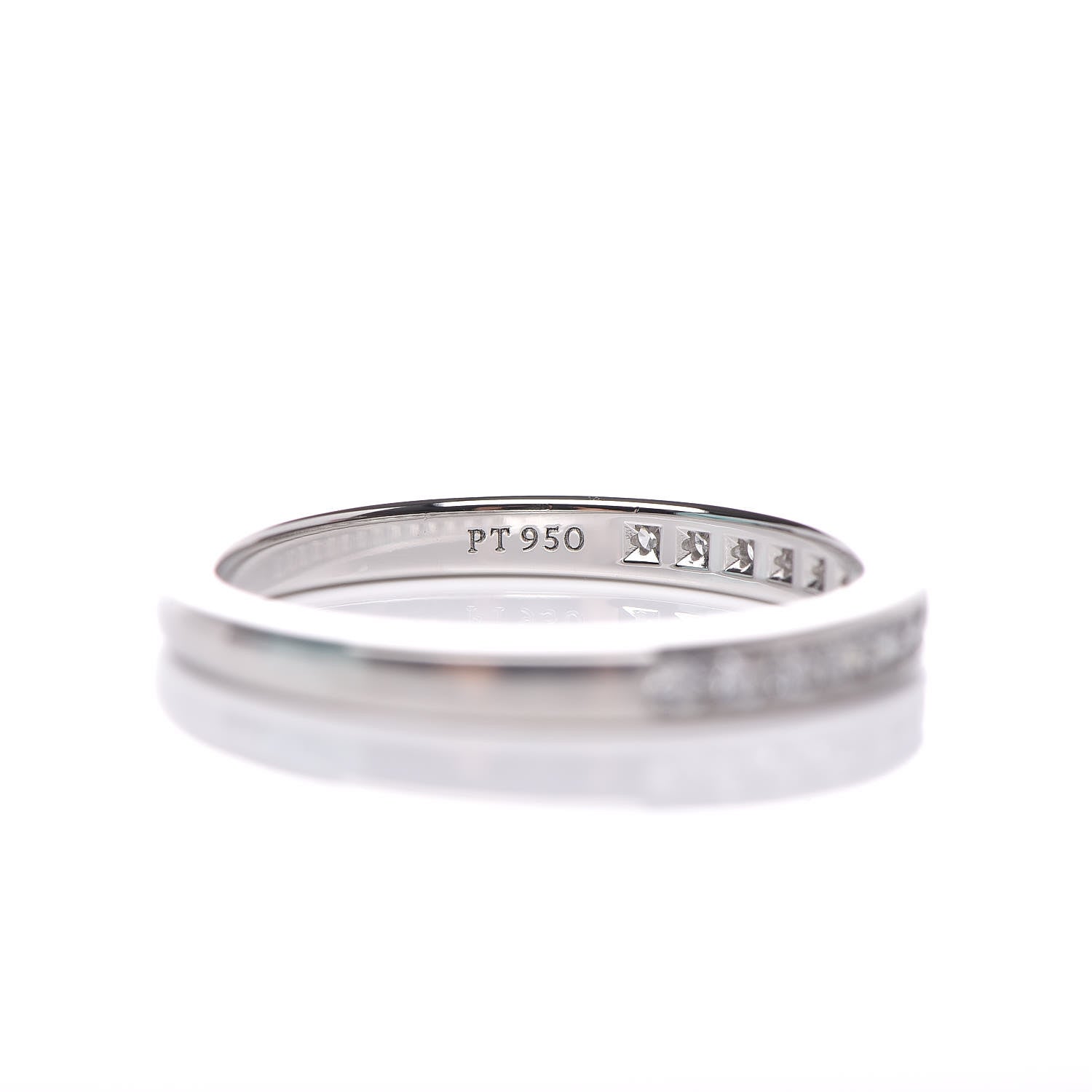 Tiffany Platinum Diamond .17ctw Half Circle Wedding Band Ring 48 4.5 5 of 6